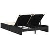 vidaXL Double Sun Lounger Black, Cream White