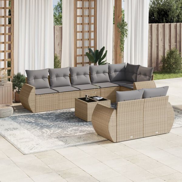 vidaXL Garden Sofa Set Beige