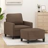 vidaXL Sofa Chair with Footstool Brown 23.6" Fabric