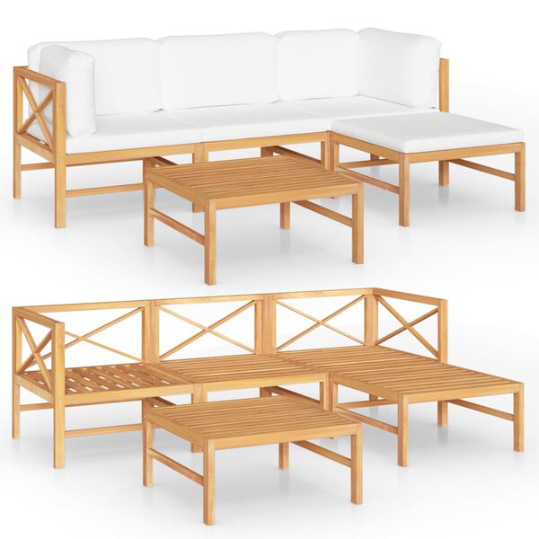 vidaXL Garden Lounge Set Teak Solid Teak Wood Large Durable