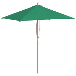 vidaXL Garden Parasol Green Fabric, Laminated bamboo, Hardwood