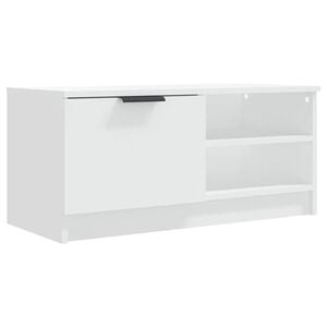 vidaXL TV Cabinet White Engineered wood medium TV Cabinet Rectangular
