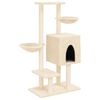 vidaXL Cat Tree Cream Engineered wood, plush, sisal 46.1 in tall