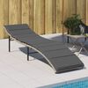 vidaXL Sun Lounger Light Grey PE Rattan Single Adjustable Armrests