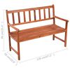 vidaXL Garden Bench Wood brown with red cushion