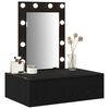 vidaXL Dressing Table Black 23.62 x 15.75 x 27.56 in Engineered Wood