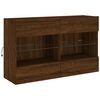 vidaXL 6 Piece TV Wall Stand Set with LED Lights Brown Oak