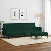 vidaXL Sofa Bed Dark Green Velvet (100% polyester), wood, plastic 2-seater