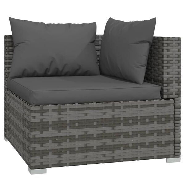 vidaXL Garden Lounge Set Grey with Anthracite Cushions