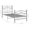vidaXL Bed Frame Grey Powder-coated Metal Twin Durable Bed Frame