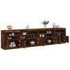 vidaXL Sideboard with LED Lights Smoked Oak 111.4"x14.6"x26.4"