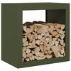 vidaXL Firewood Rack Green 23.6x15.7x23.6" Steel