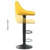 vidaXL Bar Stool Set of 2 Mustard Yellow Velvet, Steel Adjustable