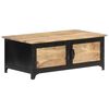 vidaXL Coffee Table Black and Brown Solid Mango Wood Medium Rectangular