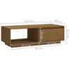 vidaXL Coffee Table Honey Brown Solid Pinewood Medium Rectangular