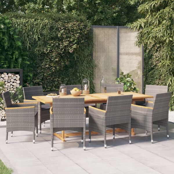 vidaXL Garden Dining Set Grey