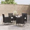 vidaXL Garden Bistro Set Black Poly rattan Medium Durable