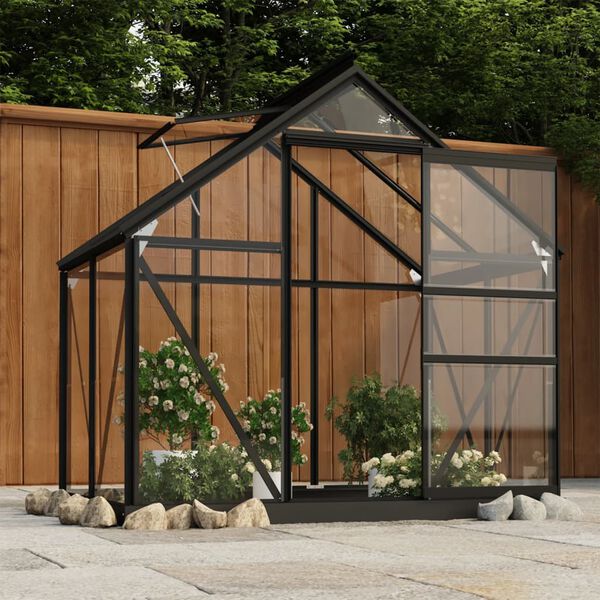 vidaXL Greenhouse Anthracite Aluminum, steel, glass Large