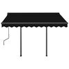 vidaXL Manual Retractable Awning with Posts 9.8'x8.2' Anthracite