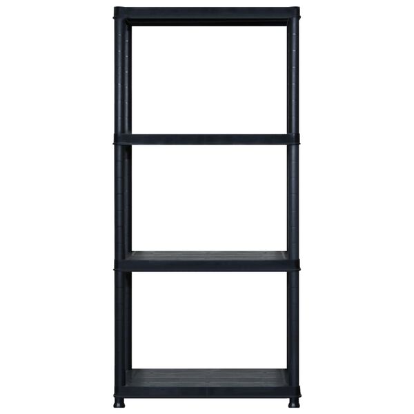 vidaXL Storage Shelf 4-Tier Black 48.0x12.0x51.2" Plastic (2x147683)