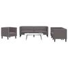 vidaXL 3 Piece Chesterfield Sofa Set Gray Faux Leather