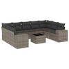 vidaXL Garden Sofa Set Grey PE Rattan, powder-coated steel, tempered glass