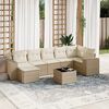 vidaXL Garden Sofa Set Beige PE Rattan Large UV-resistant materials