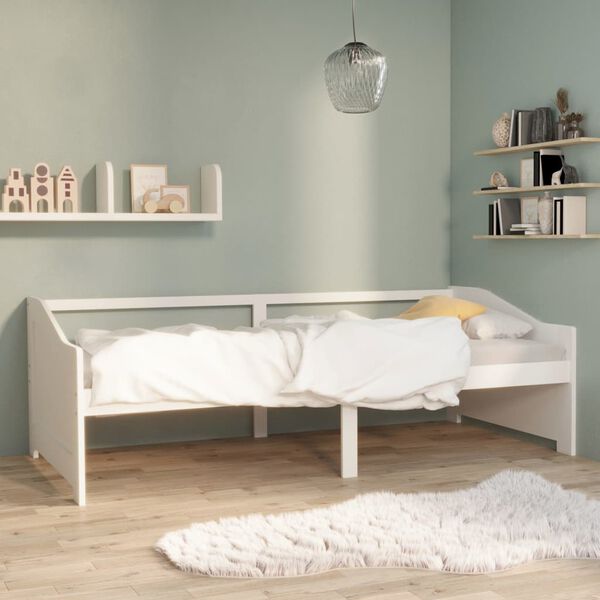 vidaXL Day Bed White Solid Pinewood 35.4x78.7in