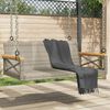 vidaXL Patio Swing Bench Gray PE Rattan and Powder-Coated Steel