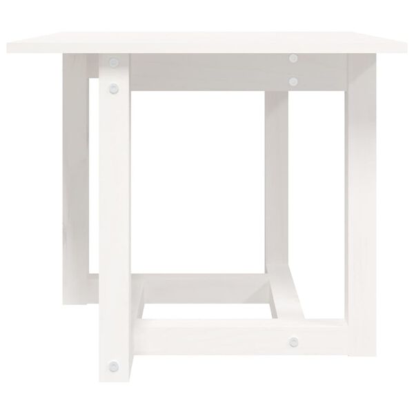 vidaXL Coffee Table White Solid pine wood 19.7x19.7x17.7in Durable