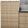vidaXL Garden Sofa Beige Poly Rattan 2-Seater Adjustable Legs