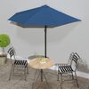 vidaXL Balcony Parasol Blue Polyester, Steel, Aluminum
