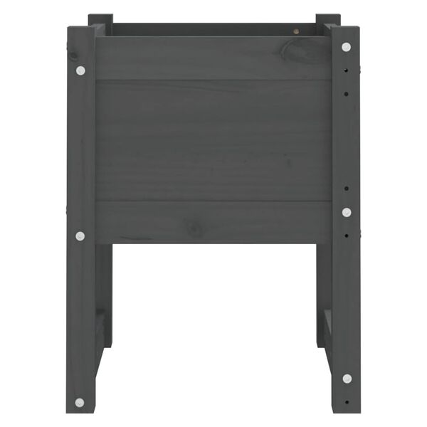 vidaXL Planter Grey Solid pine wood Medium Decorative Inlays Planter