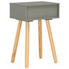 vidaXL Nightstand Set of 2 Grey and brown Solid pine wood and MDF