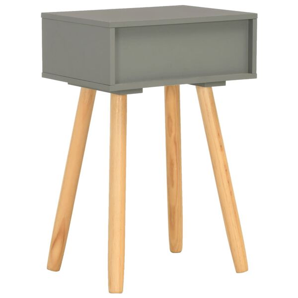 vidaXL Nightstand Set of 2 Grey and brown Solid pine wood and MDF