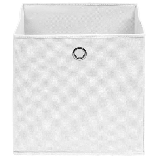 vidaXL Storage Box Set of 10 White Non-woven fabric 11 x 11 x 11 in