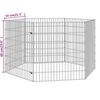 vidaXL Animal Enclosure Silver Galvanized iron 6-Panel