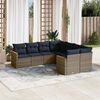 vidaXL 8 Piece Garden Sofa Set with Cushions Grey Poly Rattan
