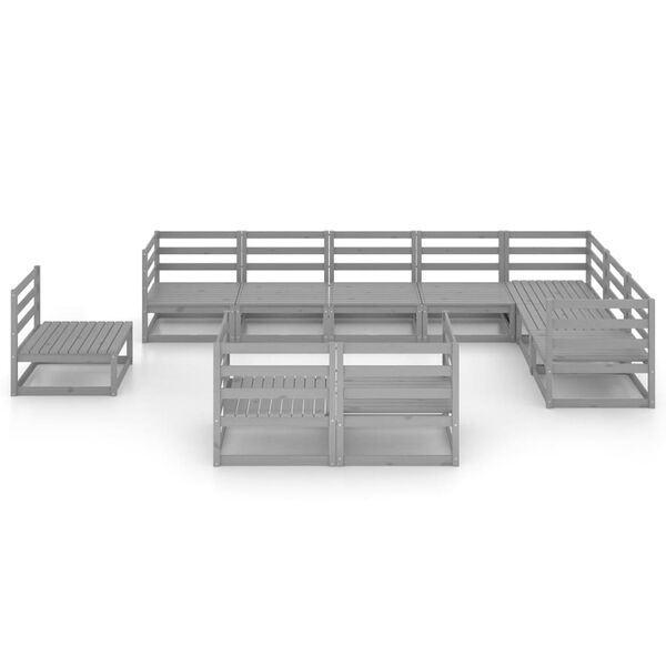 vidaXL Garden Lounge Set Grey Solid Pinewood Medium Modular