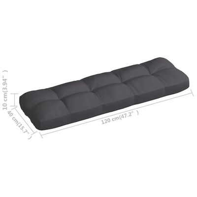 vidaXL Pallet Sofa Cushion Anthracite 47.2"x15.7"x3.9"