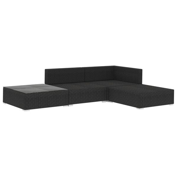 vidaXL Garden Lounge Set Black