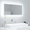 vidaXL Mirror High gloss white Engineered wood, Acrylic