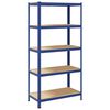 vidaXL 5-Layer Storage Shelf Blue Steel&Engineered Wood