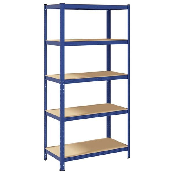 vidaXL 5-Layer Storage Shelf Blue Steel&Engineered Wood