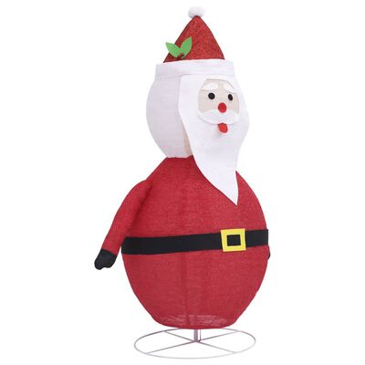 vidaXL Decorative Christmas Santa Claus Figure LED Luxury Fabric 3 ft