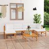 vidaXL Garden Lounge Set Cream Sanded teak hardwood, 100% polyester fabric
