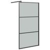 vidaXL Walk-in Shower Wall 39.4"x76.8" Dark ESG Glass Black