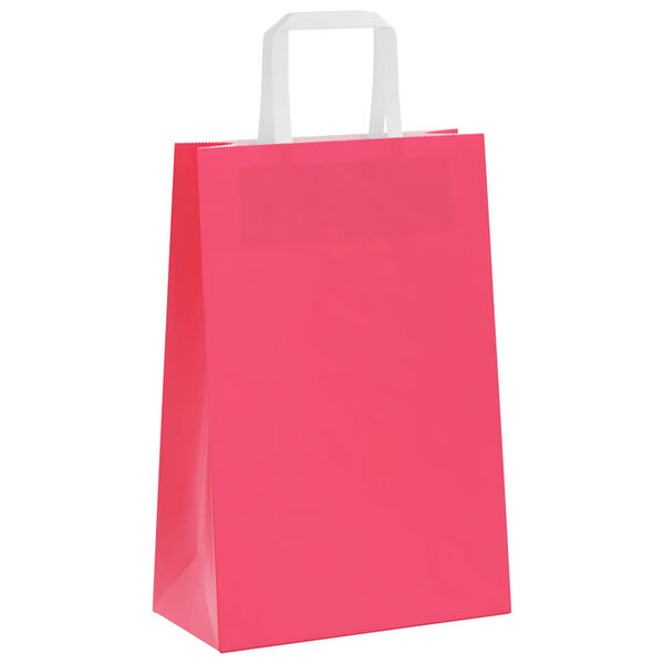 vidaXL Paper Bags 50 pcs with Handles Pink 21x11x31 cm