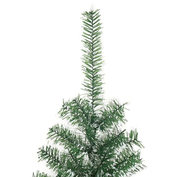 vidaXL Artificial Christmas Tree Green and white PET, Metal 82.7 in