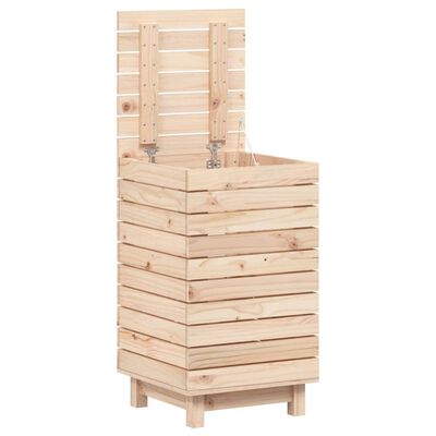 vidaXL Laundry Basket 17.3"x17.3"x29.9" Solid Wood Pine